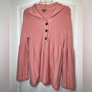 J. Jill Rose Knit Cardigan Sweater Medium